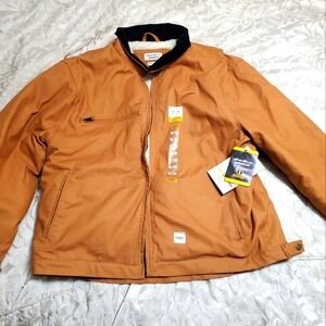 MENS EDDIE BAUER WORKWEAR FOREMAN FIT ZIP UP JACKET XL Extra Large Sherpa Lined